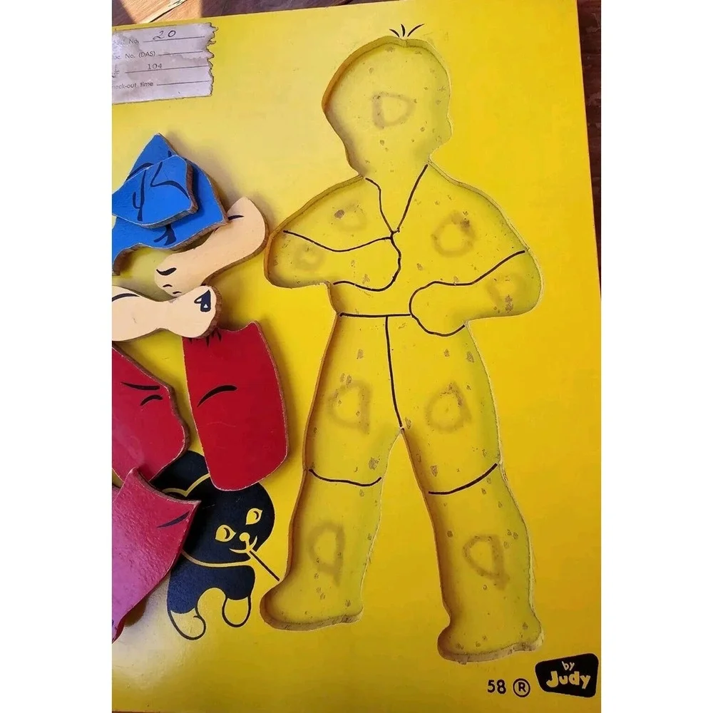 JUDY Instruco Vintage Wooden Puzzle Little Boy Dressing 9 Pieces Educational Kid